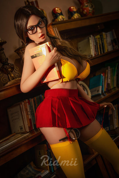 Ridmii 161cm (5ft2") Curvy TPE Body Silicone Head Sex Love Doll - Jess